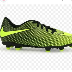 Nike Kids Bravata Soccer Shoes in Neon Green and Black, size 12